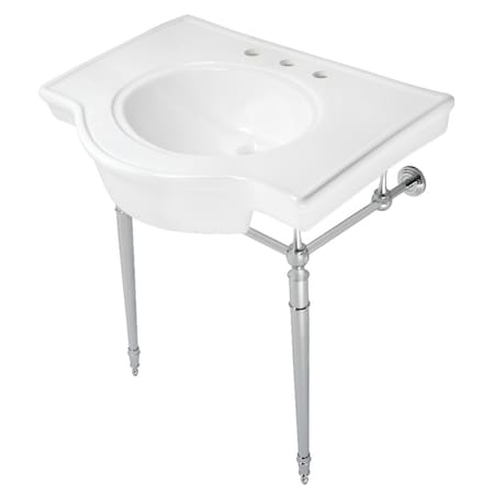 Fauceture 31" Console Sink with Brass Legs, White/Chrome VPB2215331ST